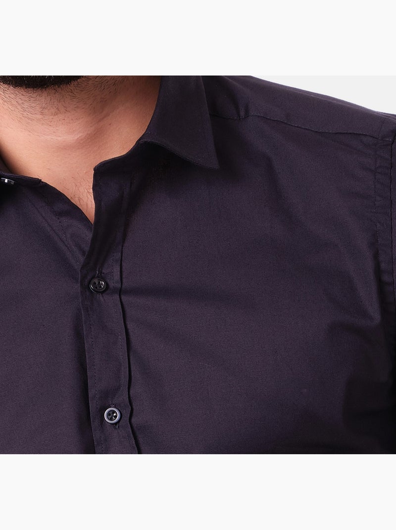Chemise unie pour homme Bleu nuit - Kiabi