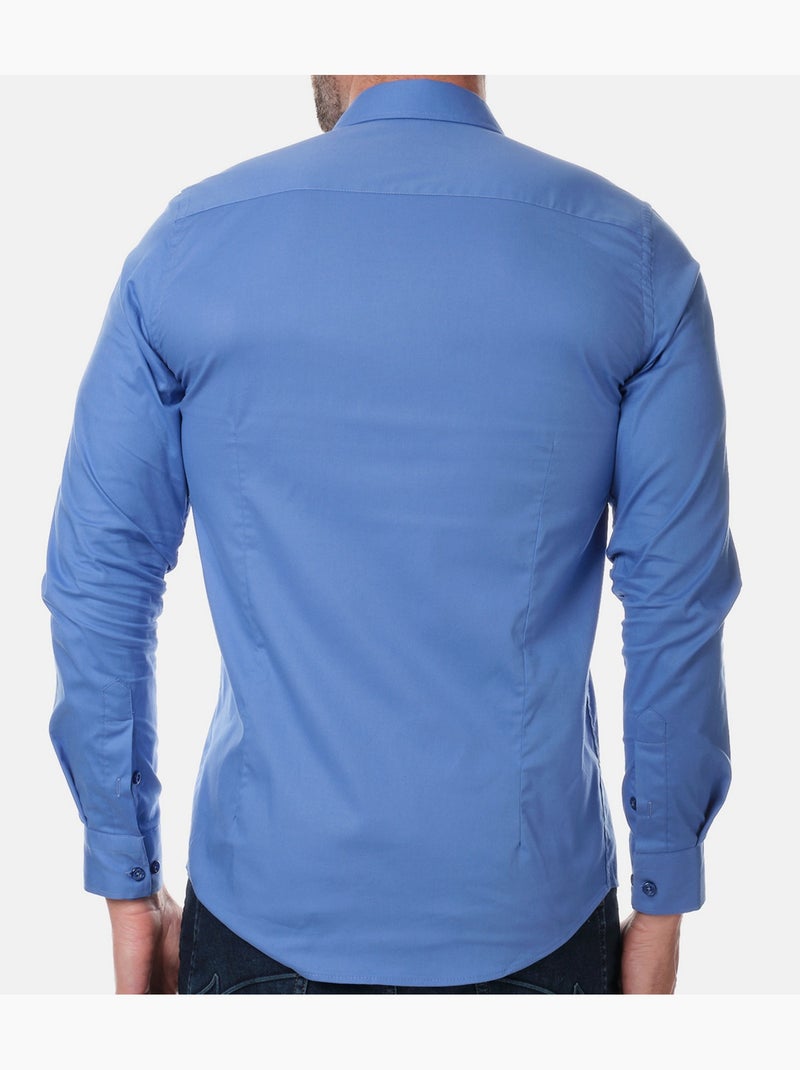 Chemise unie pour homme Bleu roi - Kiabi