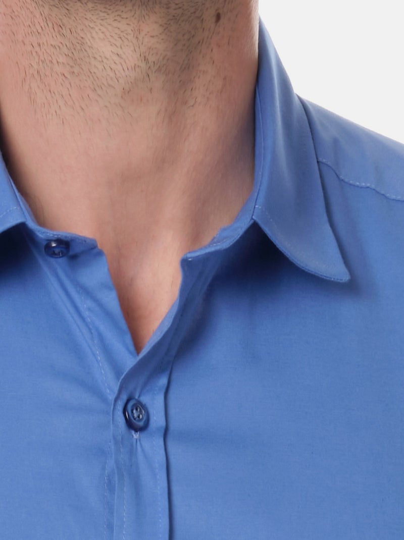 Chemise unie pour homme Bleu roi - Kiabi