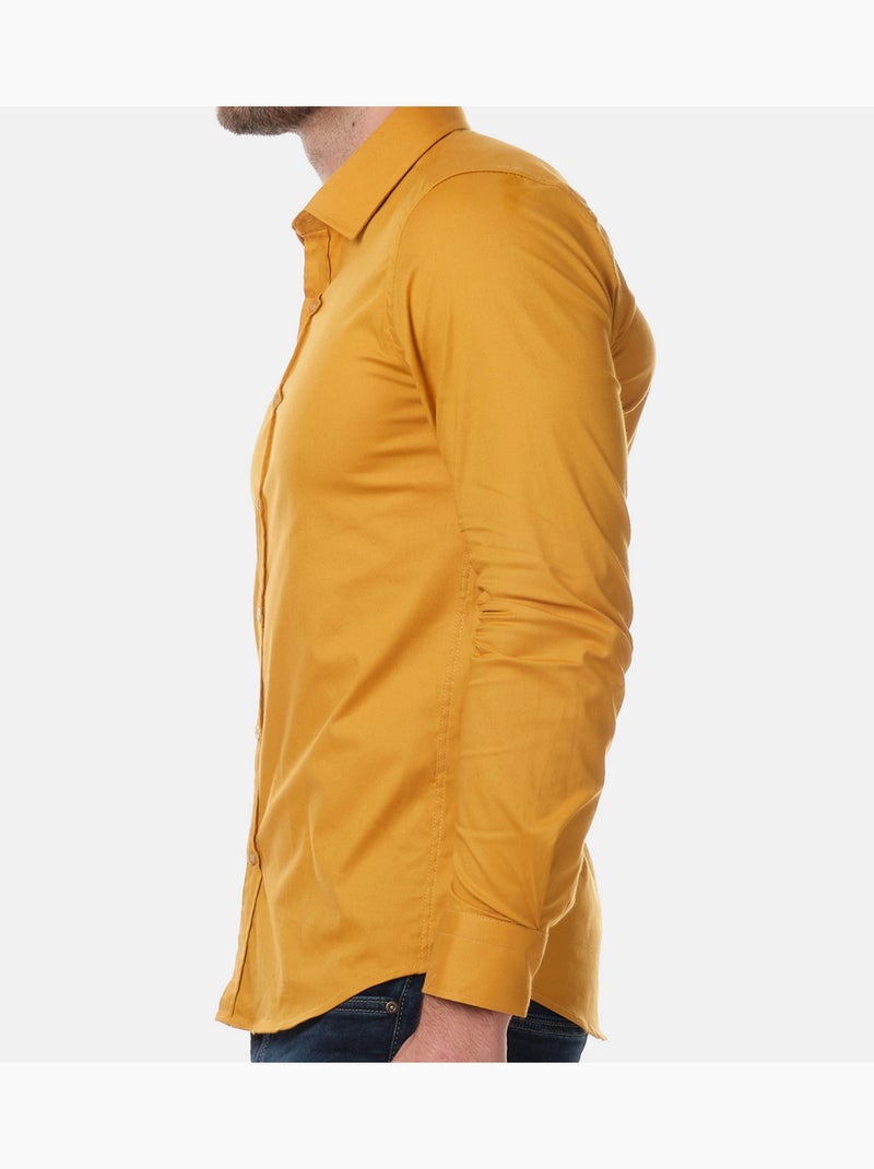 Chemise unie pour homme Moutarde - Kiabi