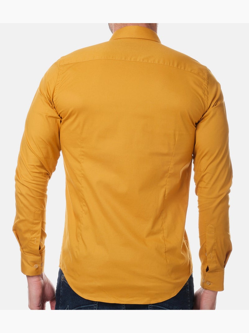 Chemise unie pour homme Moutarde - Kiabi