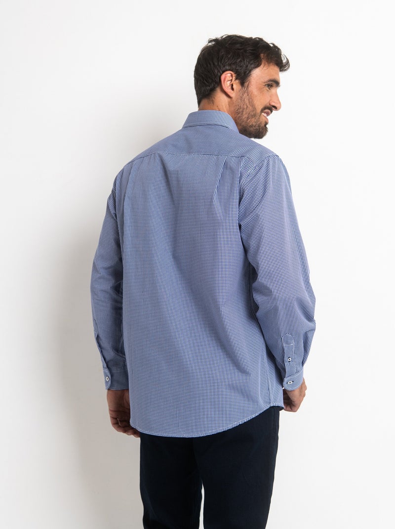 Chemise vichy homme manches longues Bleu - Kiabi