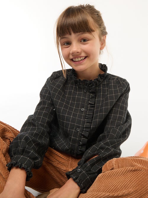 Chemise victorienne à carreaux - Kiabi