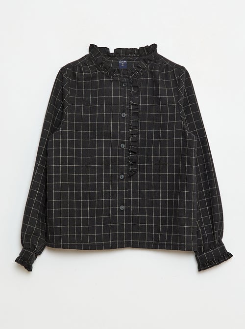 Chemise victorienne à carreaux - Kiabi