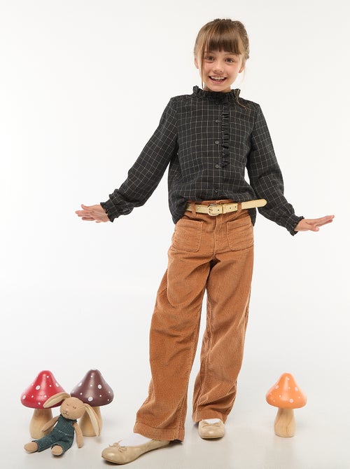 Chemise victorienne à carreaux - Kiabi