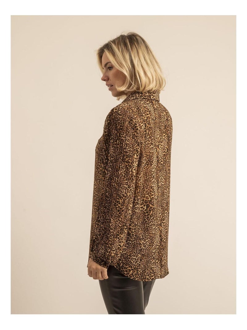 Chemise voile motifs OKACHA Marron - Kiabi