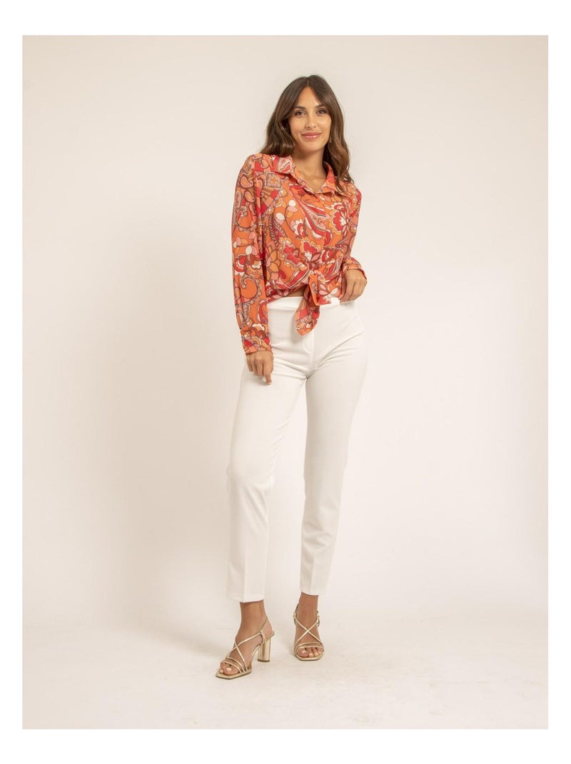 Chemise voile motifs ONICHI Orange - Kiabi