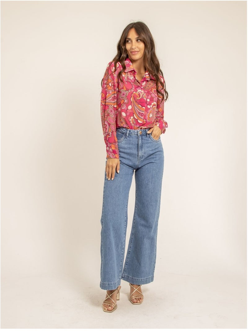 Chemise voile motifs ONICHI Rose - Kiabi