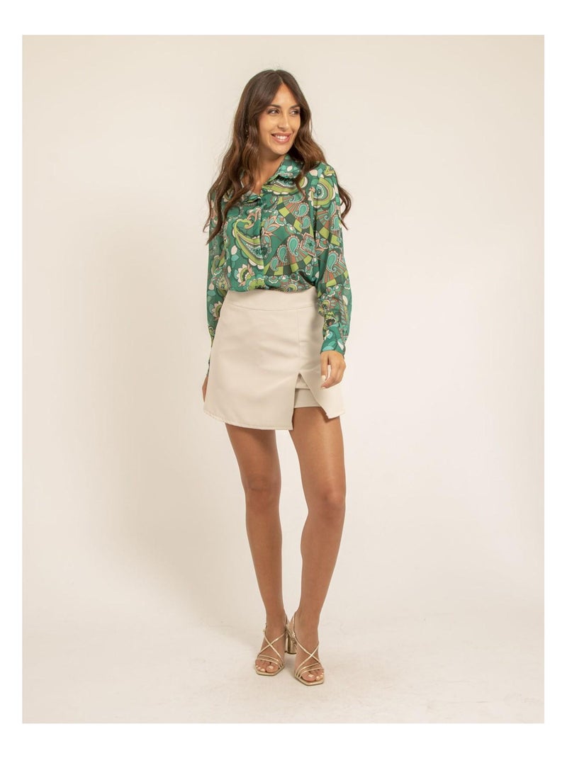 Chemise voile motifs ONICHI Vert - Kiabi