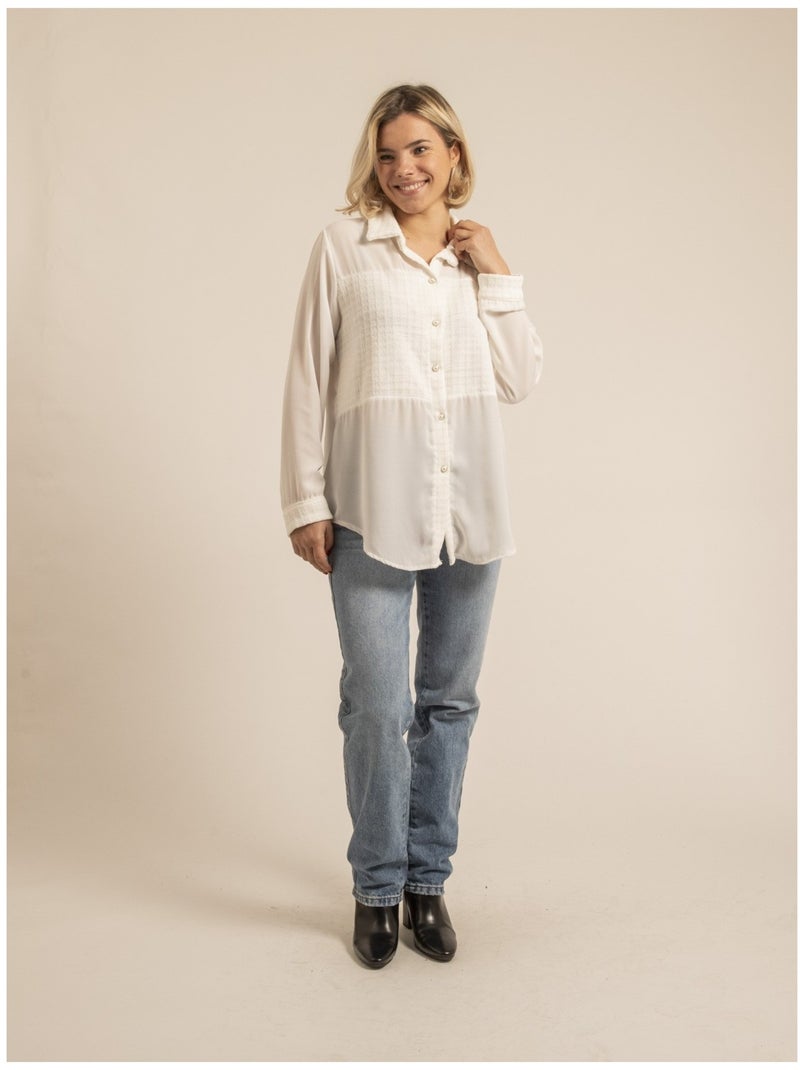 Chemise voile tweed ORENZA Blanc - Kiabi