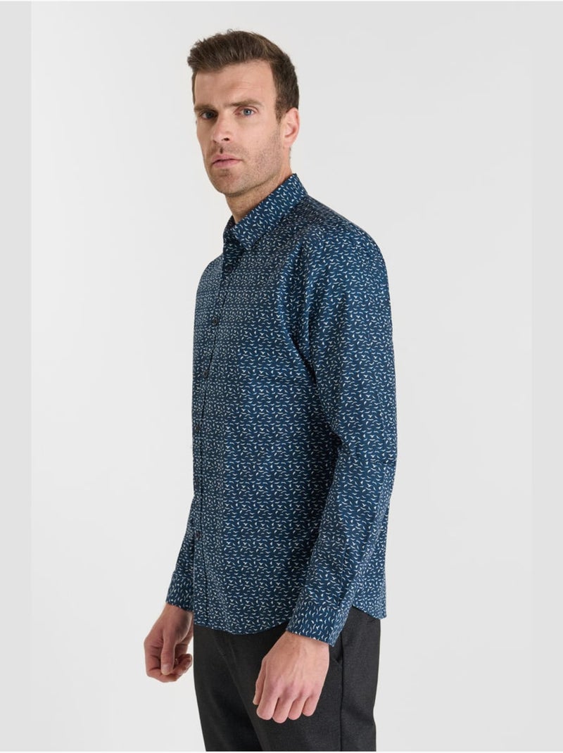 Chemise VOSTAR 'Le Temps Des Cerises' Bleu - Kiabi
