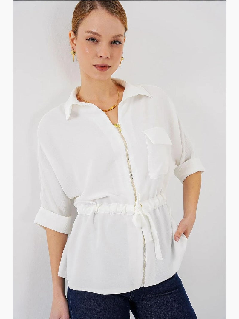 Chemise zippée bdart Blanc - Kiabi