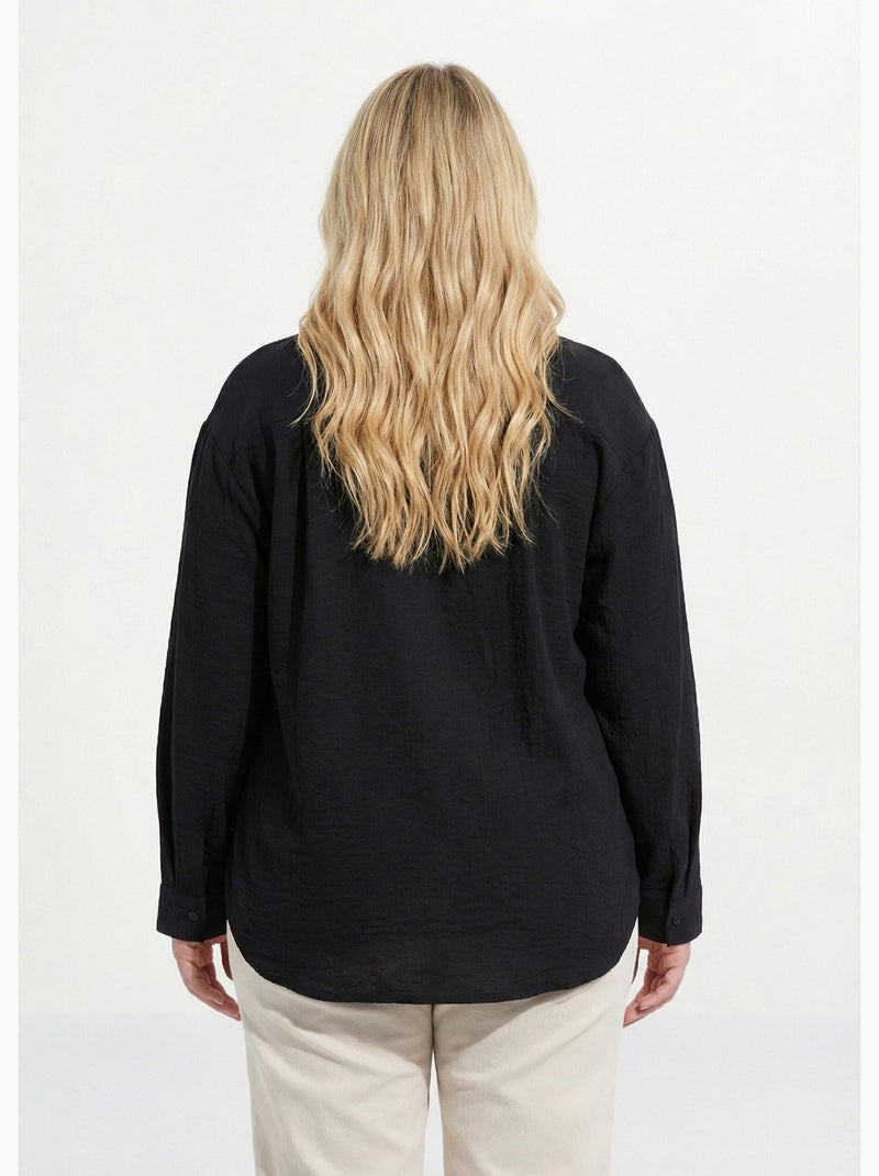 Chemiser fluide avec manches longues - AFIBEL Noir - Kiabi
