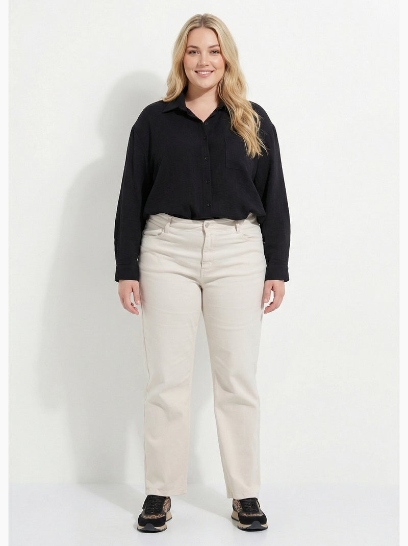 Chemiser fluide avec manches longues - AFIBEL Noir - Kiabi