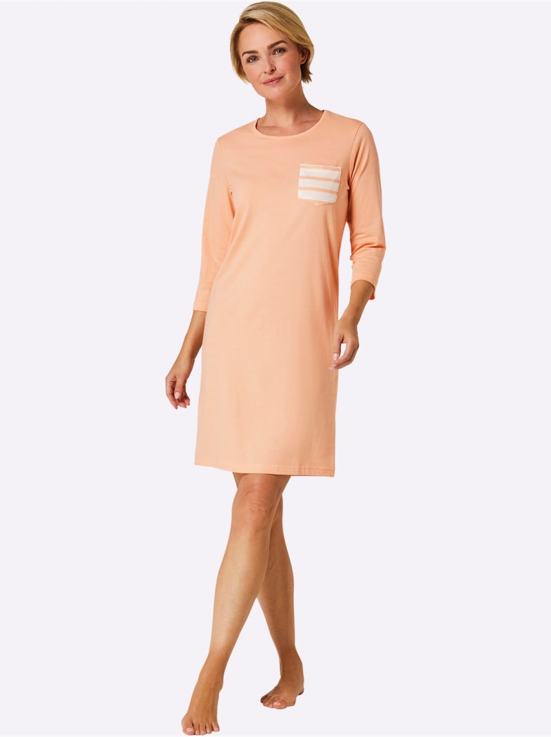 Chemises De Nuit Jersey Fin - Taille Standard - Witt - Lot de 2 Abricot - Kiabi