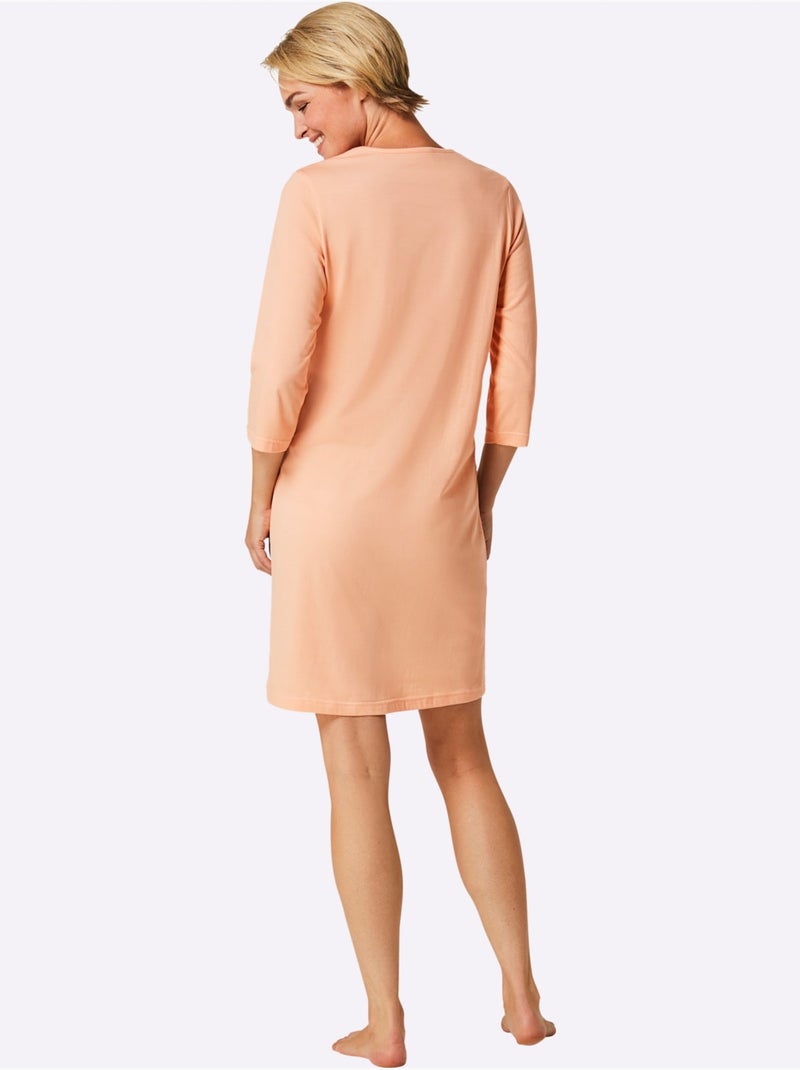 Chemises De Nuit Jersey Fin - Taille Standard - Witt - Lot de 2 Abricot - Kiabi