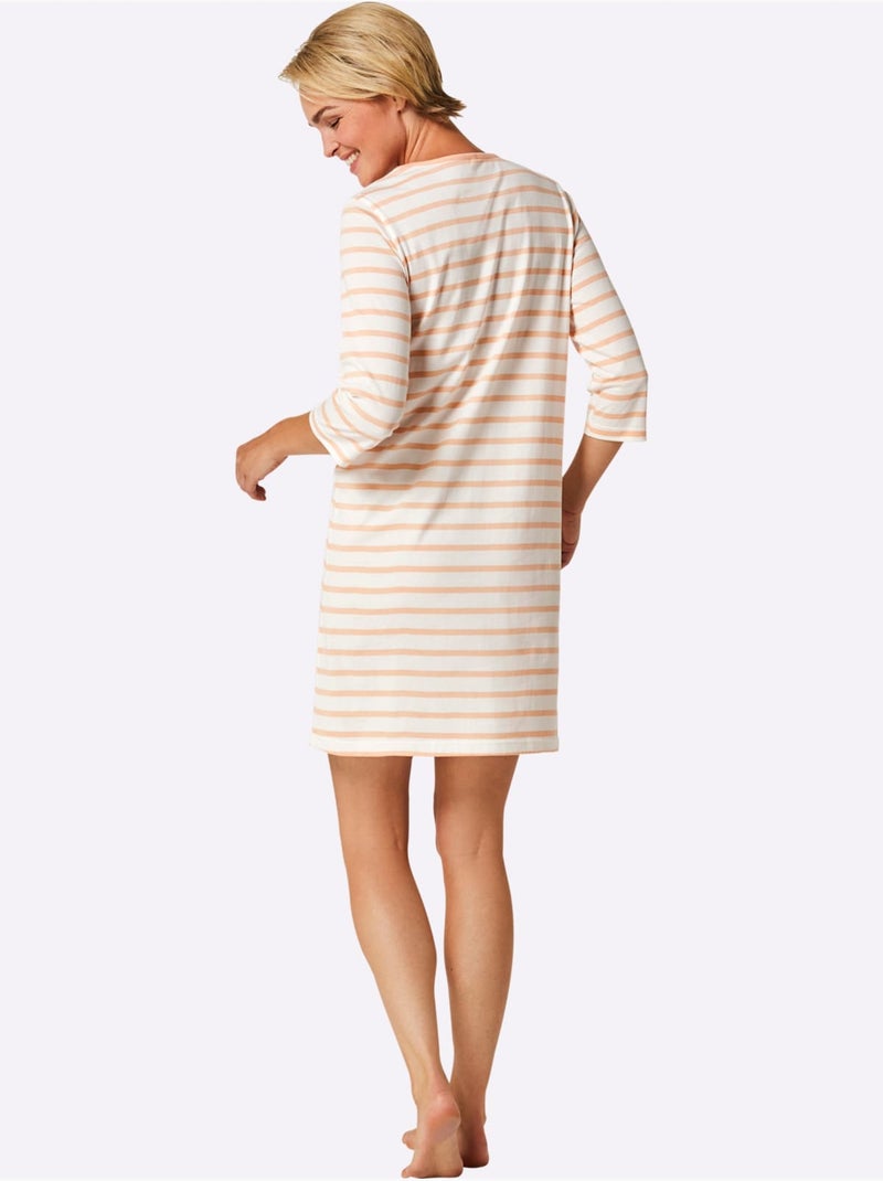 Chemises De Nuit Jersey Fin - Taille Standard - Witt - Lot de 2 Abricot - Kiabi