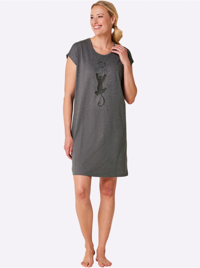 Chemises De Nuit Jersey Fin - Taille Standard - Witt - Lot de 2 Gris Jaune - Kiabi