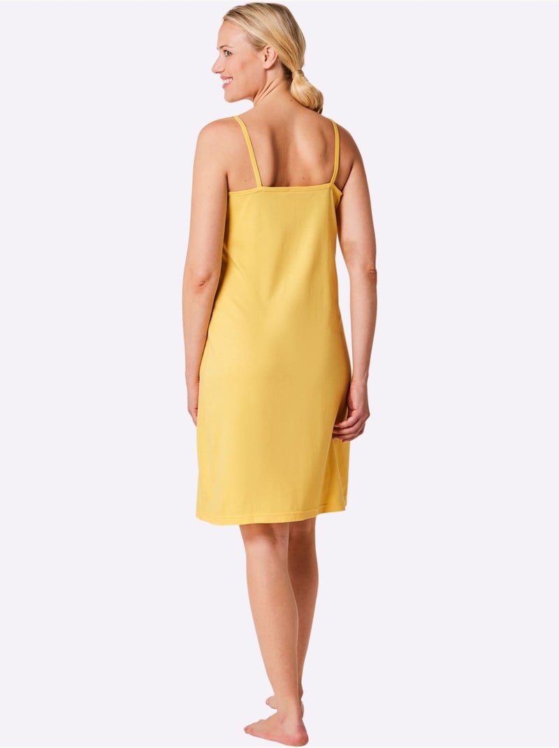 Chemises De Nuit Jersey Fin - Taille Standard - Witt - Lot de 2 Gris Jaune - Kiabi