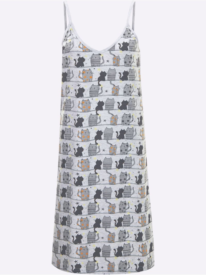 Chemises De Nuit Jersey Fin - Taille Standard - Witt - Lot de 2 Gris Jaune - Kiabi