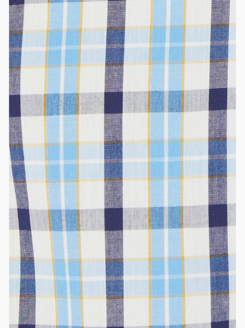 Chemisette à carreaux popeline pur coton - Damart Bleu Bleu Blanc - Kiabi