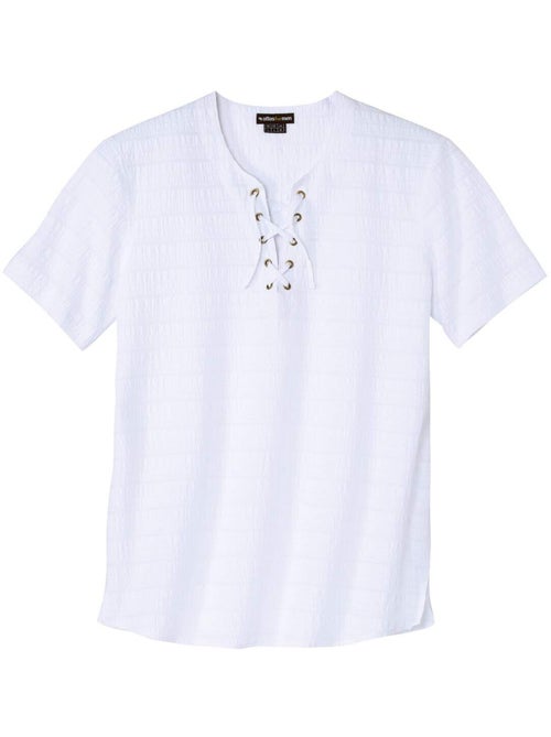 Chemisette Col Lacé Ibiza   - ATLAS FOR MEN - Kiabi
