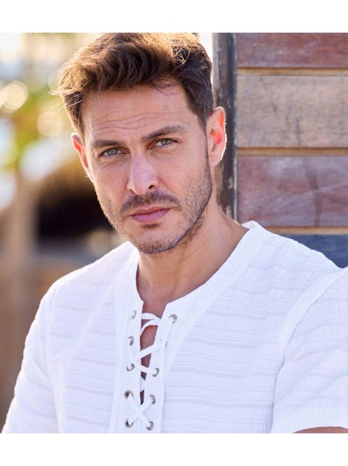 Chemisette Col Lacé Ibiza   - ATLAS FOR MEN - Kiabi