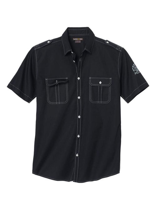 Chemisette Coupe Pilote Noire   - ATLAS FOR MEN - Kiabi