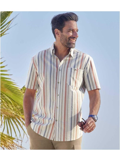 Chemisette Effet Gaufre Bayadere - ATLAS FOR MEN - Kiabi Chemisette Effet Gaufre Bayadere - ATLAS FOR MEN - Kiabi