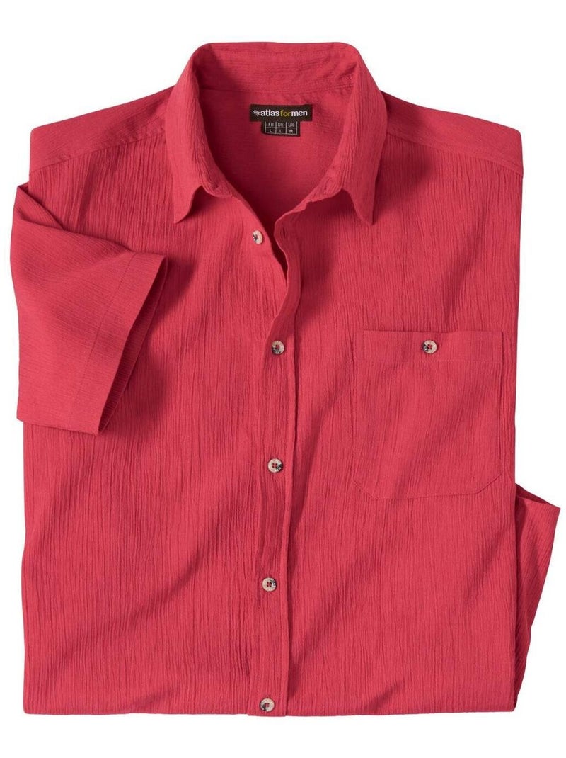 Chemisette en Crépon Sacramento   - ATLAS FOR MEN Rouge - Kiabi