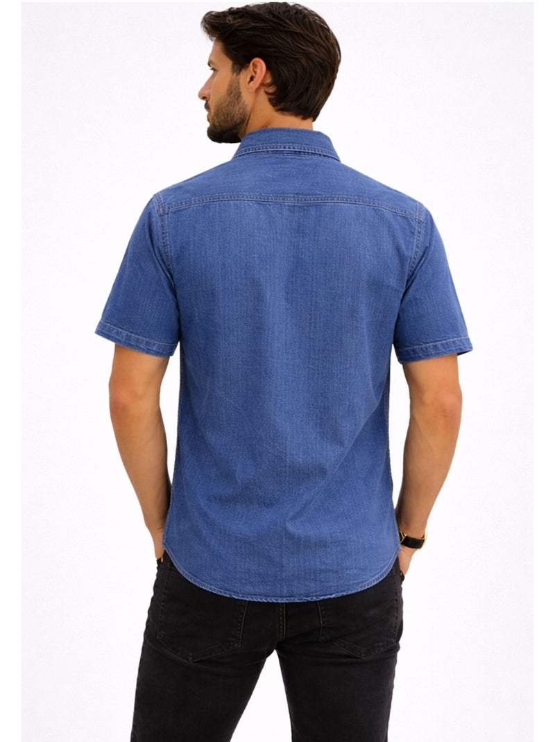 Chemisette en jeans Kebello Bleu - Kiabi