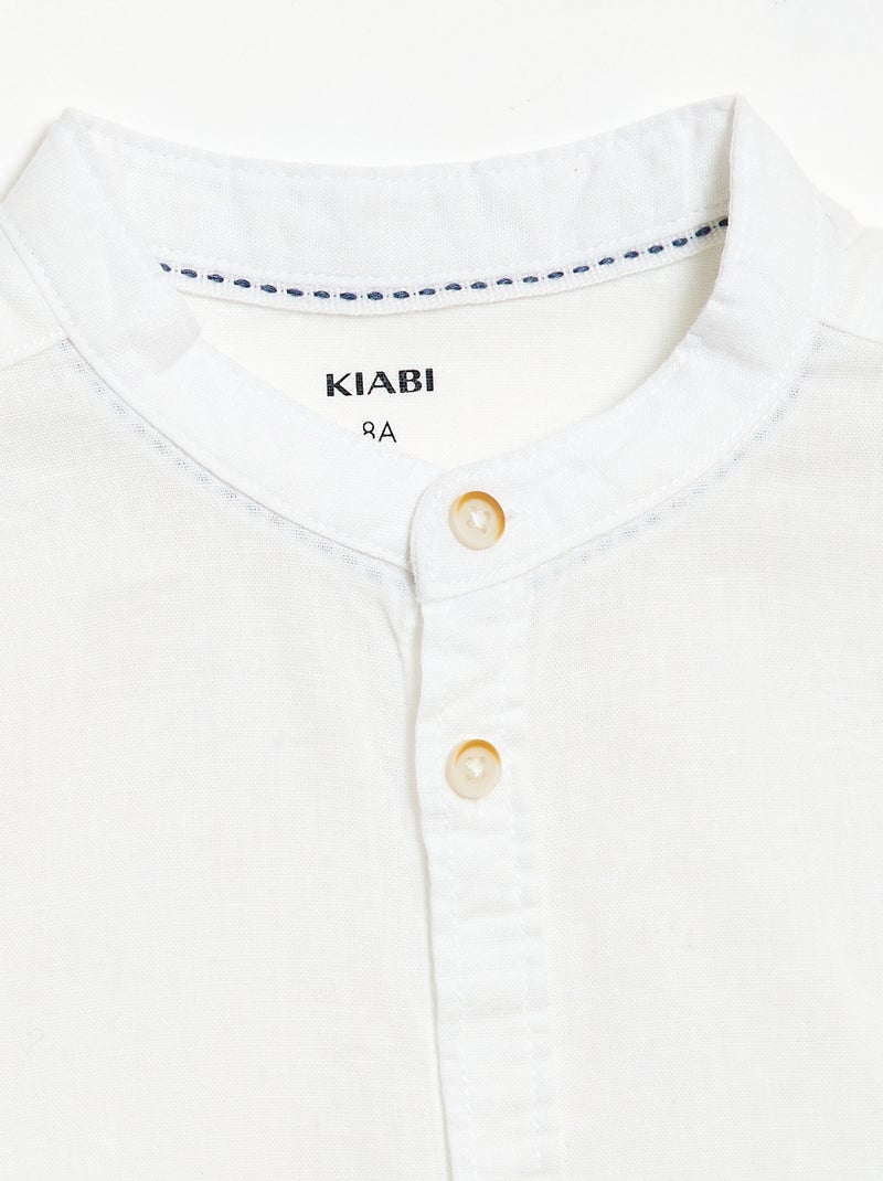 Chemisette en lin mélangé Blanc - Kiabi