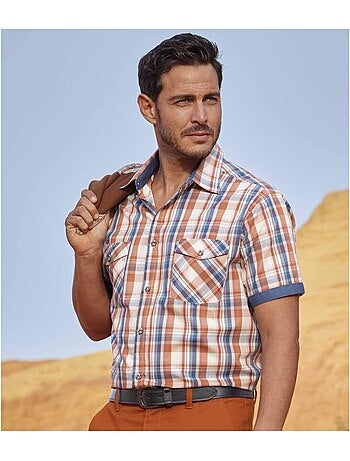 Chemisette en Popeline ? Carreaux - ATLAS FOR MEN