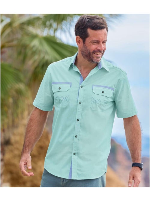 Chemisette Flammée Pacifique   - ATLAS FOR MEN - Kiabi