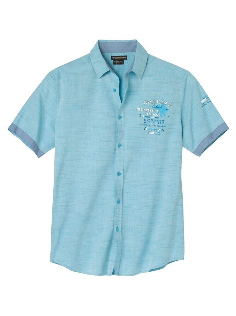 Chemisette Flammée Tropical Bay  - Atlas For Men Bleu - Kiabi