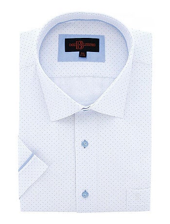 Chemise homme grande taille motifs à pois coupe droite PICCOLI Doublissimo Blanc , Noir , 45,46 2XL