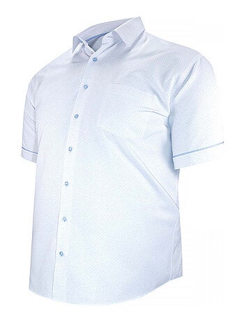Chemise homme grande taille motifs à pois coupe droite PICCOLI Doublissimo Blanc , Noir , 45,46 2XL