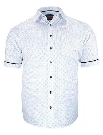 Chemise homme grande taille motifs à pois coupe droite PICCOLI Doublissimo Blanc , Noir , 45,46 2XL