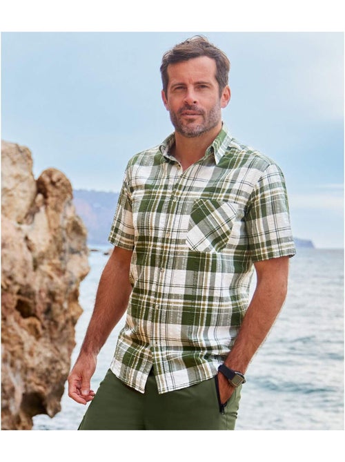 Chemisette Gaufrée à Carreaux Tenerife   - ATLAS FOR MEN - Kiabi