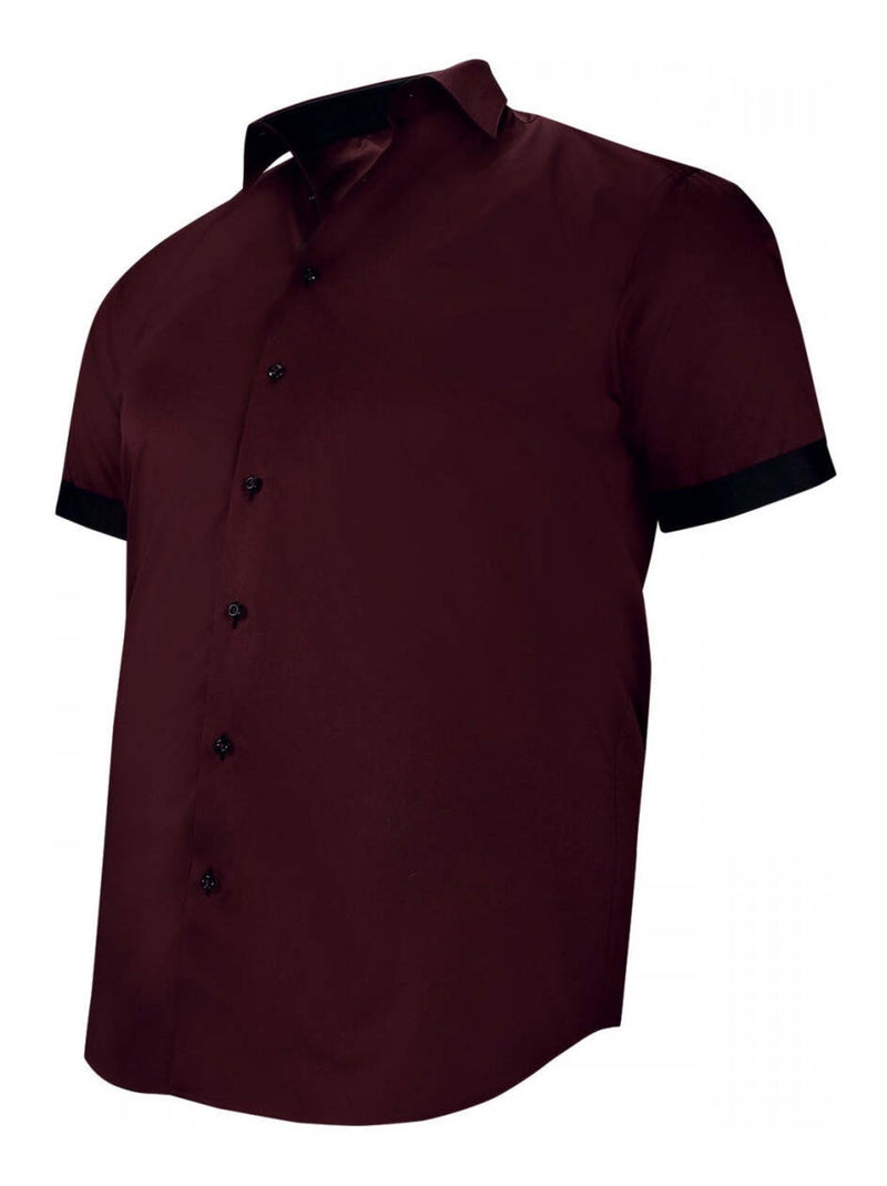 Chemisette grande taille à tissu uni contrasté ROSSONERO Bordeaux - Kiabi