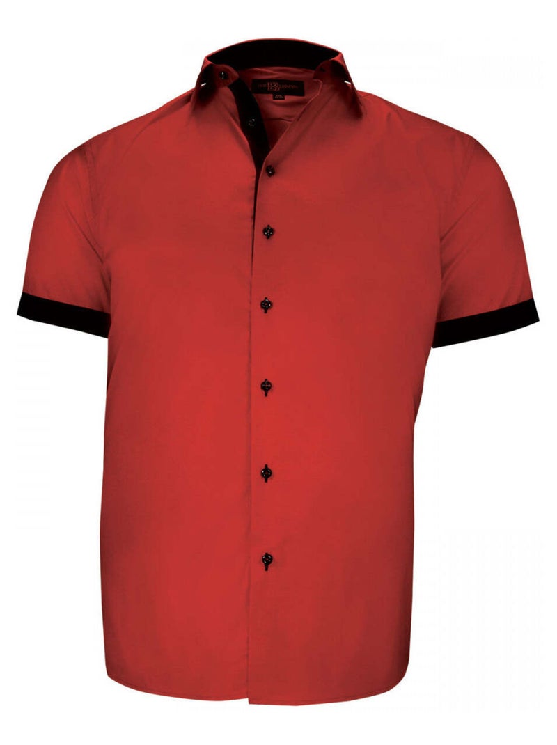 Chemisette grande taille à tissu uni contrasté ROSSONERO Rouge - Kiabi