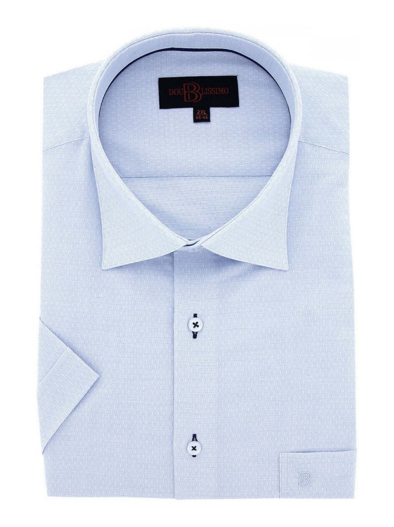 Chemisette grande taille à tissu uni texturé TONOTONA Bleu - Kiabi