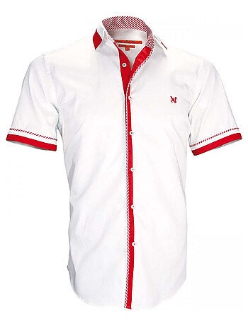 Chemisette homme bi-matière coupe cintrée SHEFFIELD Andrew Mac Allister Blanc , 42