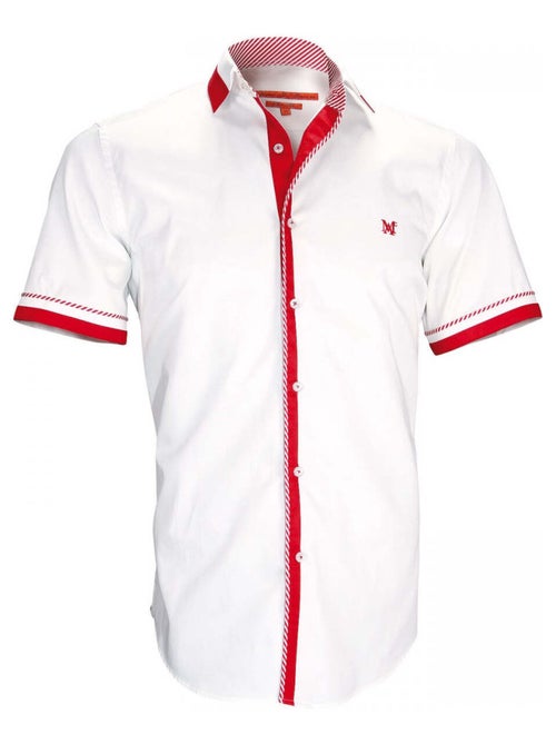 Chemisette homme bi-matière coupe cintrée SHEFFIELD Andrew Mac Allister Blanc , 42 - Kiabi