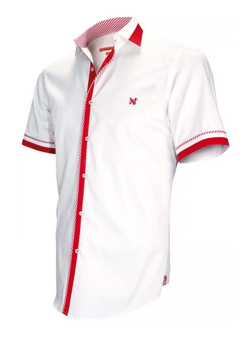 Chemisette homme bi-matière coupe cintrée SHEFFIELD Andrew Mac Allister Blanc , 42 - Kiabi