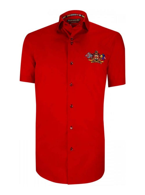 Chemisette homme brodée coupe cintrée EXCLUSIVO Emporio balzani Blanc , 41 - Kiabi