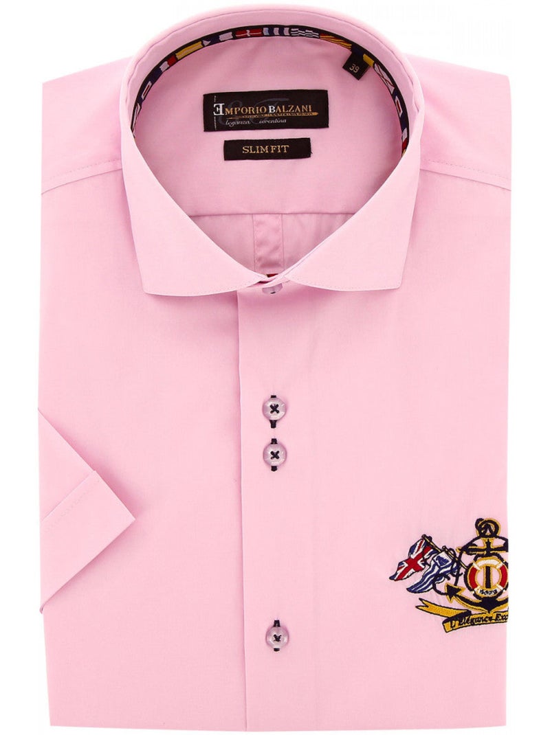 Chemisette homme brodée coupe cintrée EXCLUSIVO Emporio balzani Blanc - Kiabi