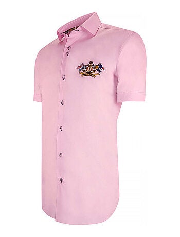 Chemisette homme brodée coupe cintrée EXCLUSIVO Emporio balzani Bleu , 40