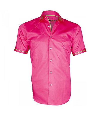 Chemisette homme brodée coupe cintrée SOHOO Andrew Mac Allister Rose , 42