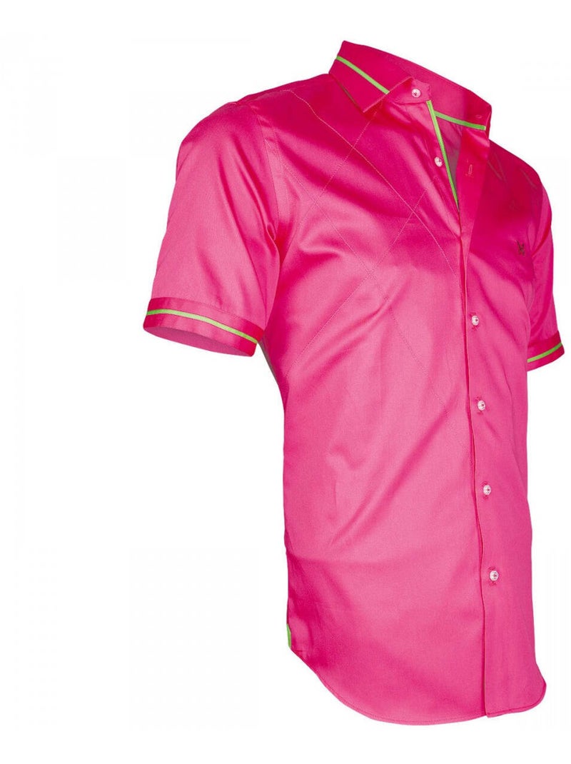 Chemisette homme brodée coupe cintrée SOHOO Andrew Mac Allister Rose - Kiabi